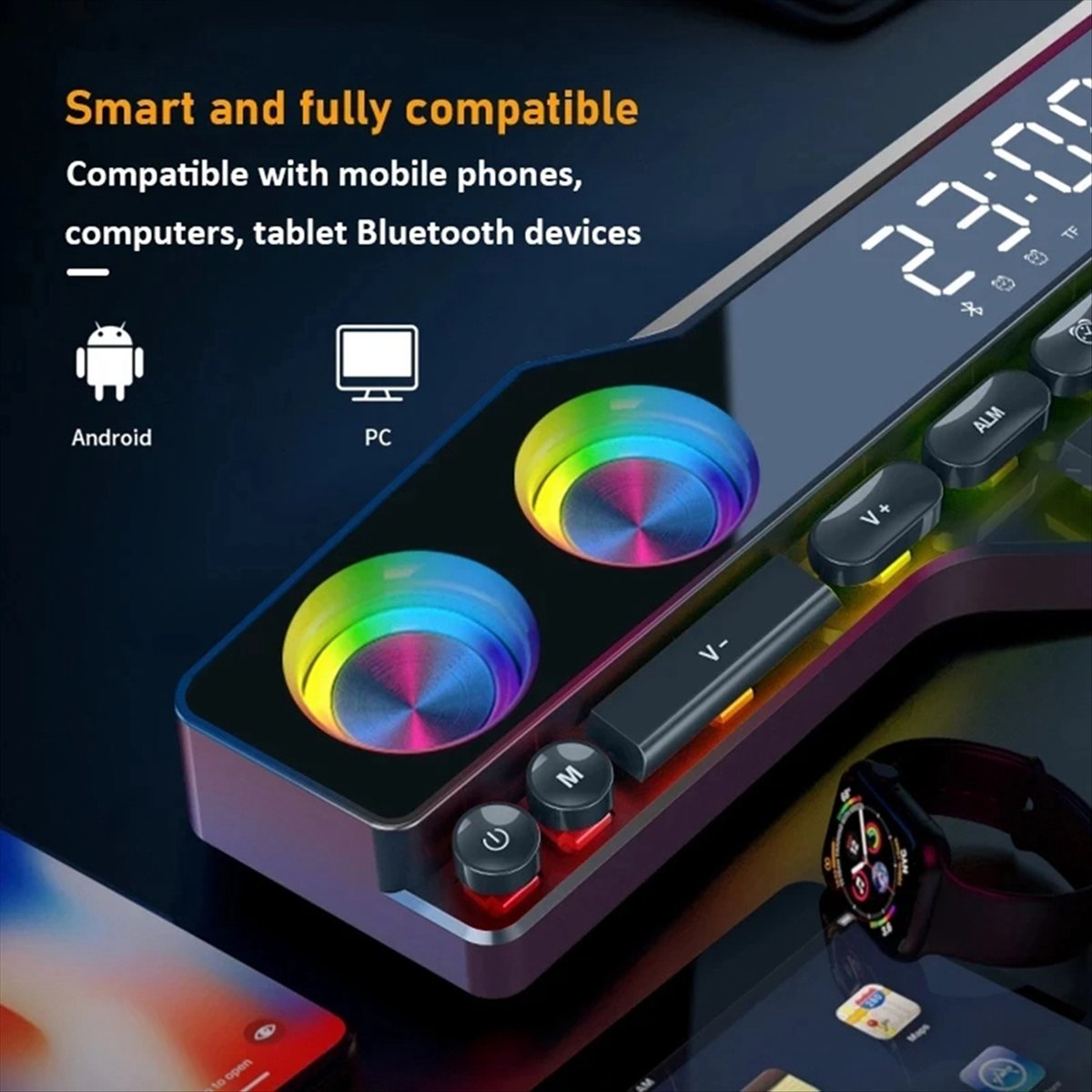 Gaming Accessories Desktop - DTC5 V18 눈부신 컬러 스피커 홈