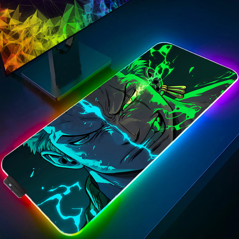 Gaming Accessories Desktop - 원피스 조로 마우스 패드 RGB 게임