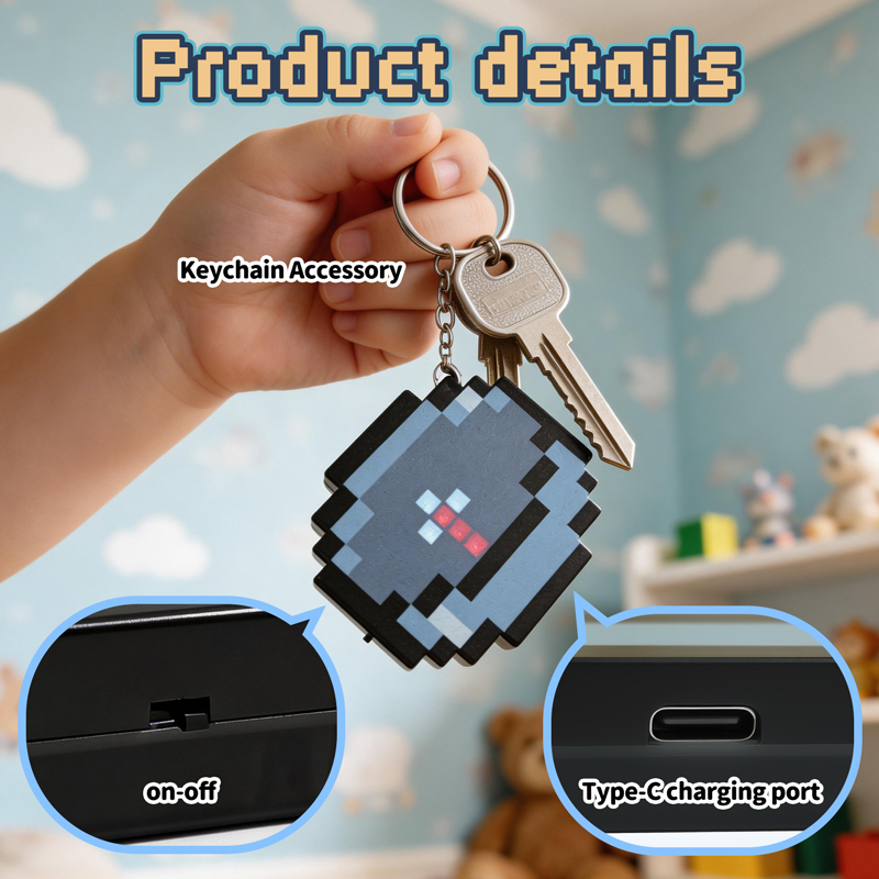 Gaming Accessories For 10 Year Old Boy - 2026 신형 충전식 픽셀 나침반 열쇠고리