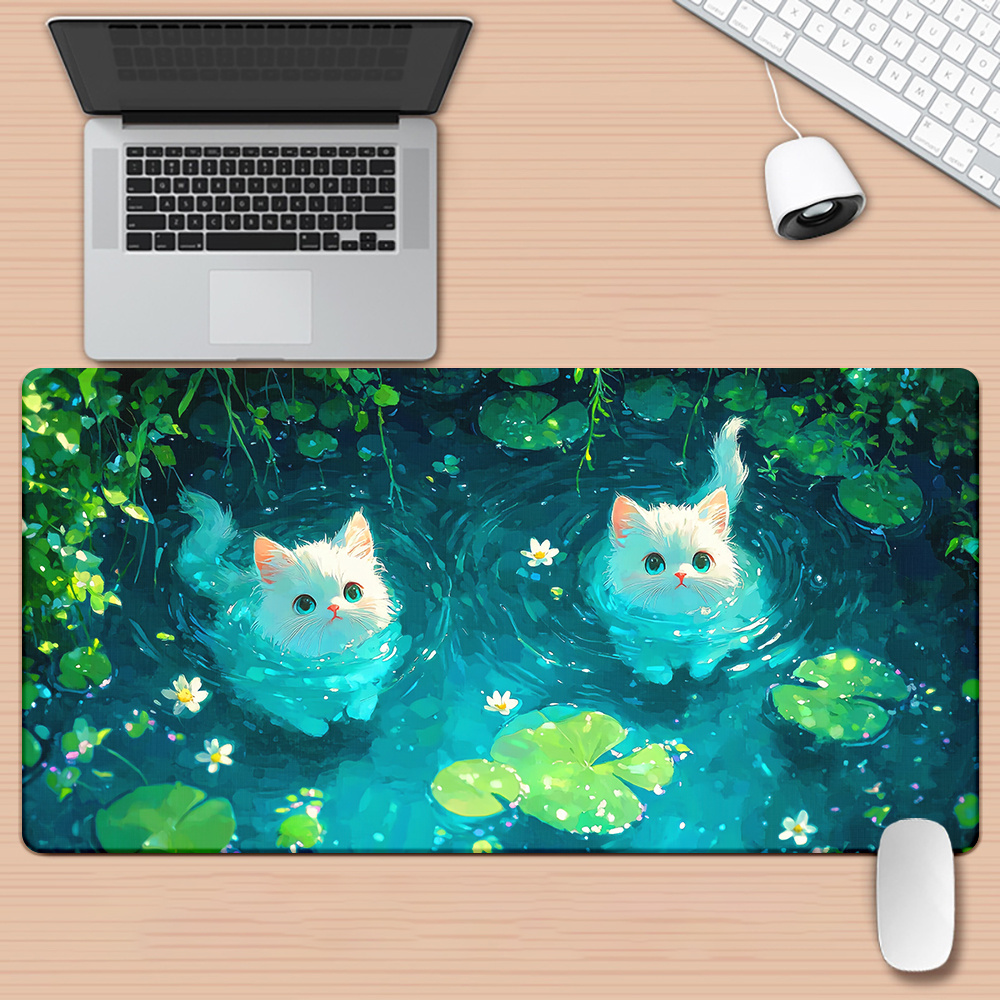 Gaming Accessories Brands - 브랜드 귀여운 고양이 연못 XXL 마우스패드