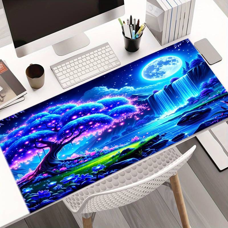 브랜드 대형 철제 마우스 패드 달 별이 빛나는 폭포 미 - Gaming Accessories Brands 리뷰 및 가격