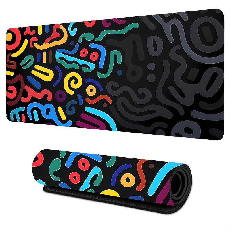 브랜드 추상화 다채로운 라인 마우스 패드 대형 내구성  - Gaming Accessories Brands 리뷰 및 가격