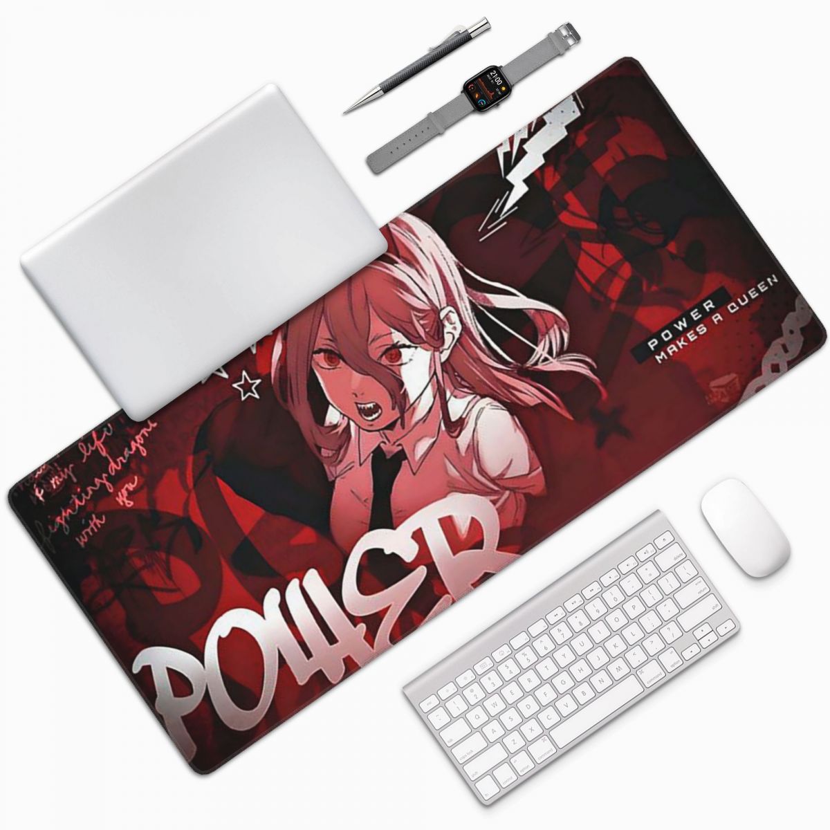 애니메이션 체인소맨 대형 마우스 패드 컴퓨터 키보드 마 - Gaming Accessories Men 리뷰 및 가격