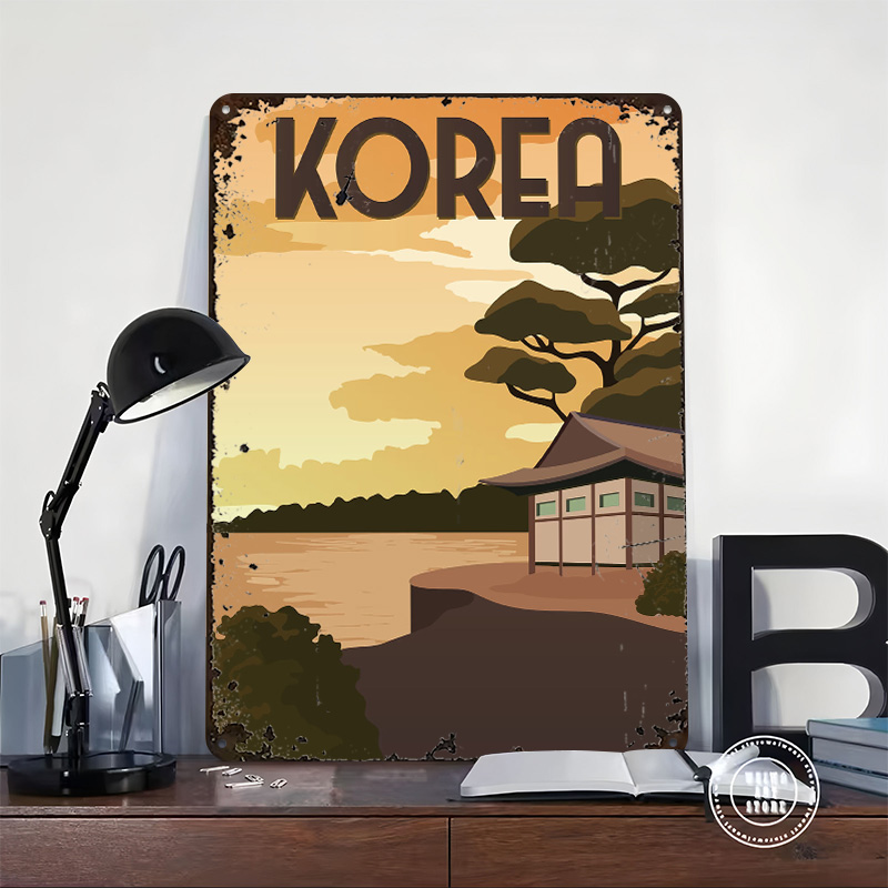 한국 여행 프린트 포스터 맞춤형 벽 장식 레트로 빈티지 - Gaming Accessories Korea 리뷰 및 가격