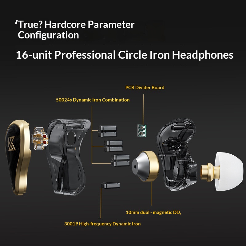 KZ ZAS 금속 유선 이어폰 16-유닛 하이브리드 기 - Gaming Accessories Sale 리뷰 및 가격