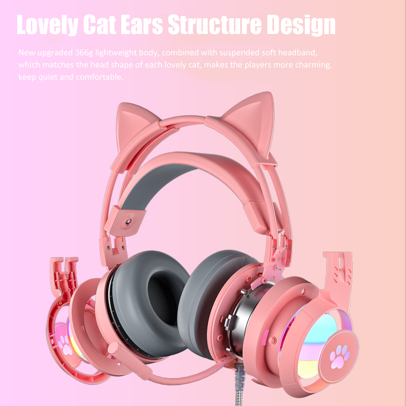 귀여운 고양이 귀 게임용 헤드폰, 마이크 포함, 소음  - Gaming Accessories Kids 리뷰 및 가격