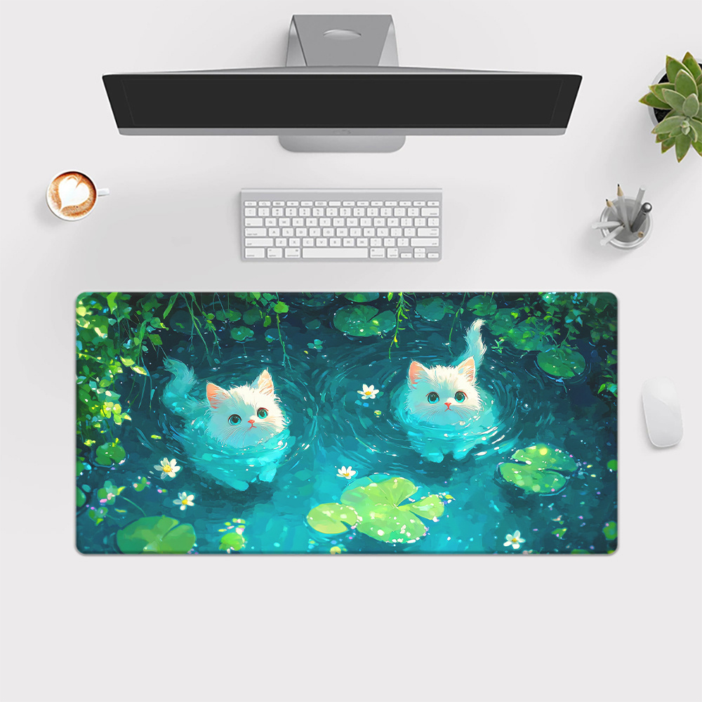 브랜드 귀여운 고양이 연못 XXL 마우스패드 철제 아트 - Gaming Accessories Brands 리뷰 및 가격